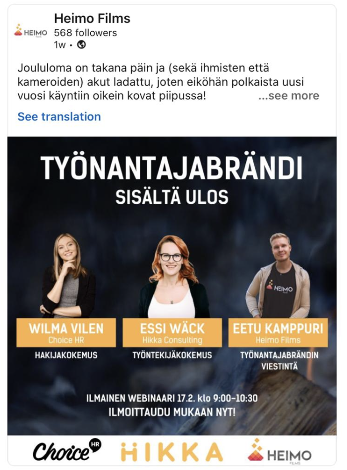 Choice HR Oy - ensimmäinen ilme