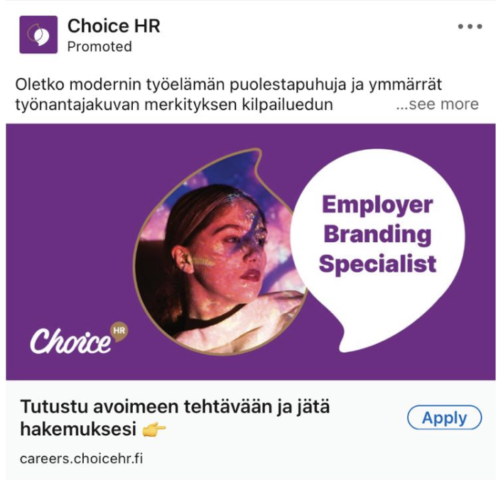 Choice HR Oy - ensimmäinen ilme